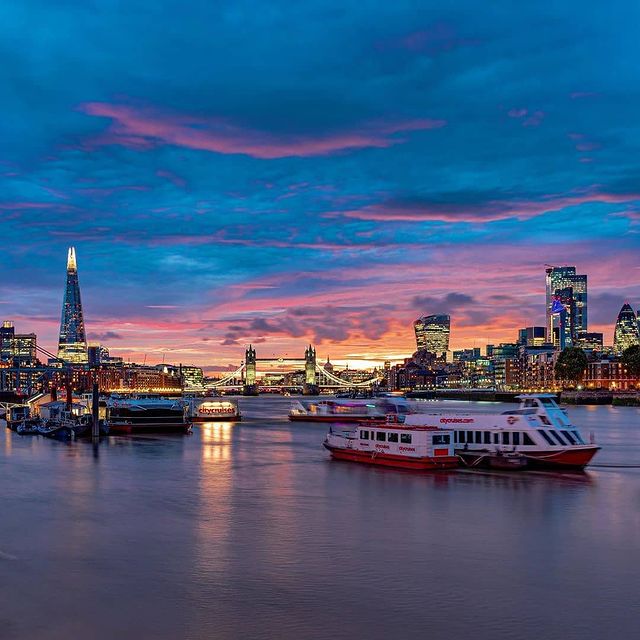 A photo of a river cruise on the Thames in London.