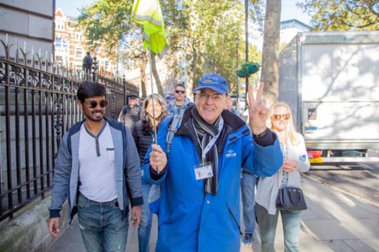 A photo of people being led on the Royal Walking Tour.