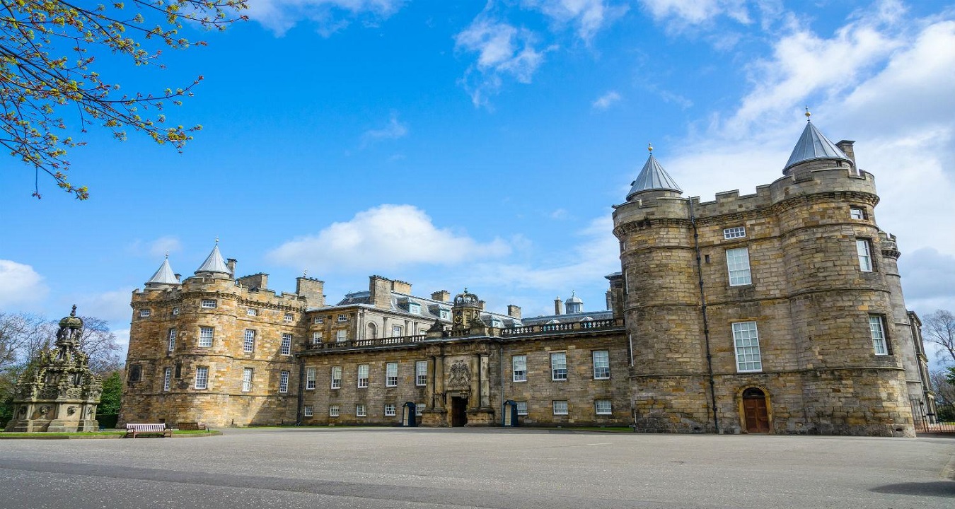 The Palace of Holyroodhouse which can be entered with Palace of Holyroodhouse tickets.