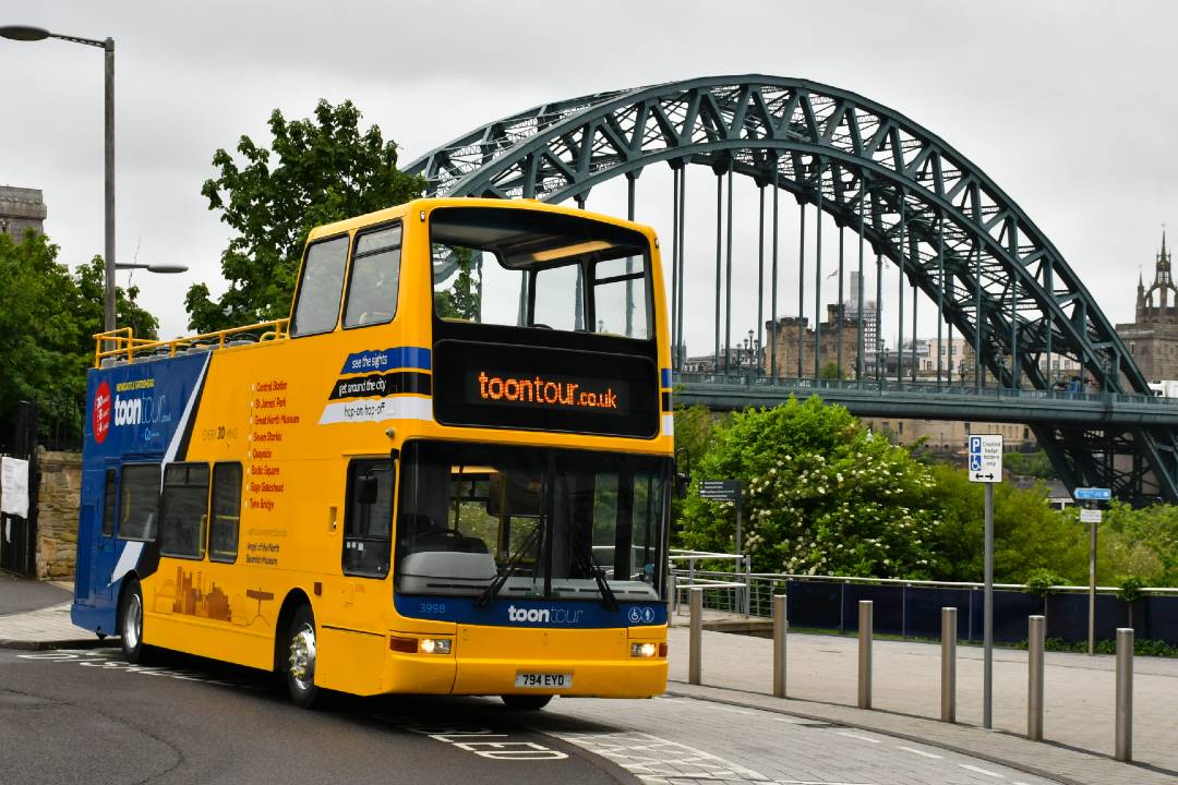 A photo of a toon bus in Gateshead.