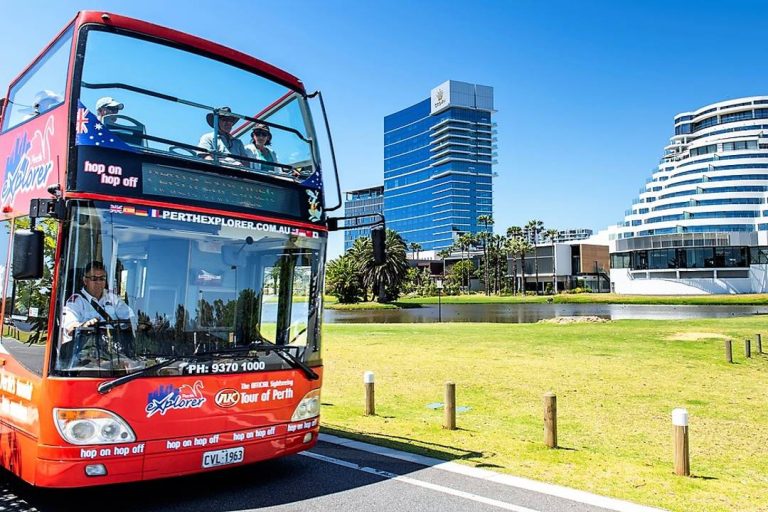A Perth Explorer hop-on hop-off bus.