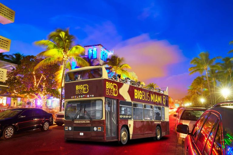 A photo of a Miami bus tour.