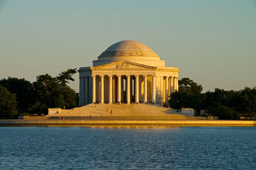 A photo of the Thomas Jefferson Memorial in Washington.