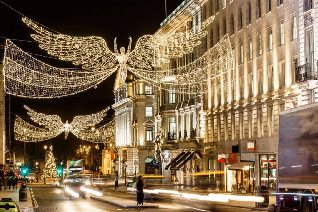 A photo of Regent Street's Christmas lights.