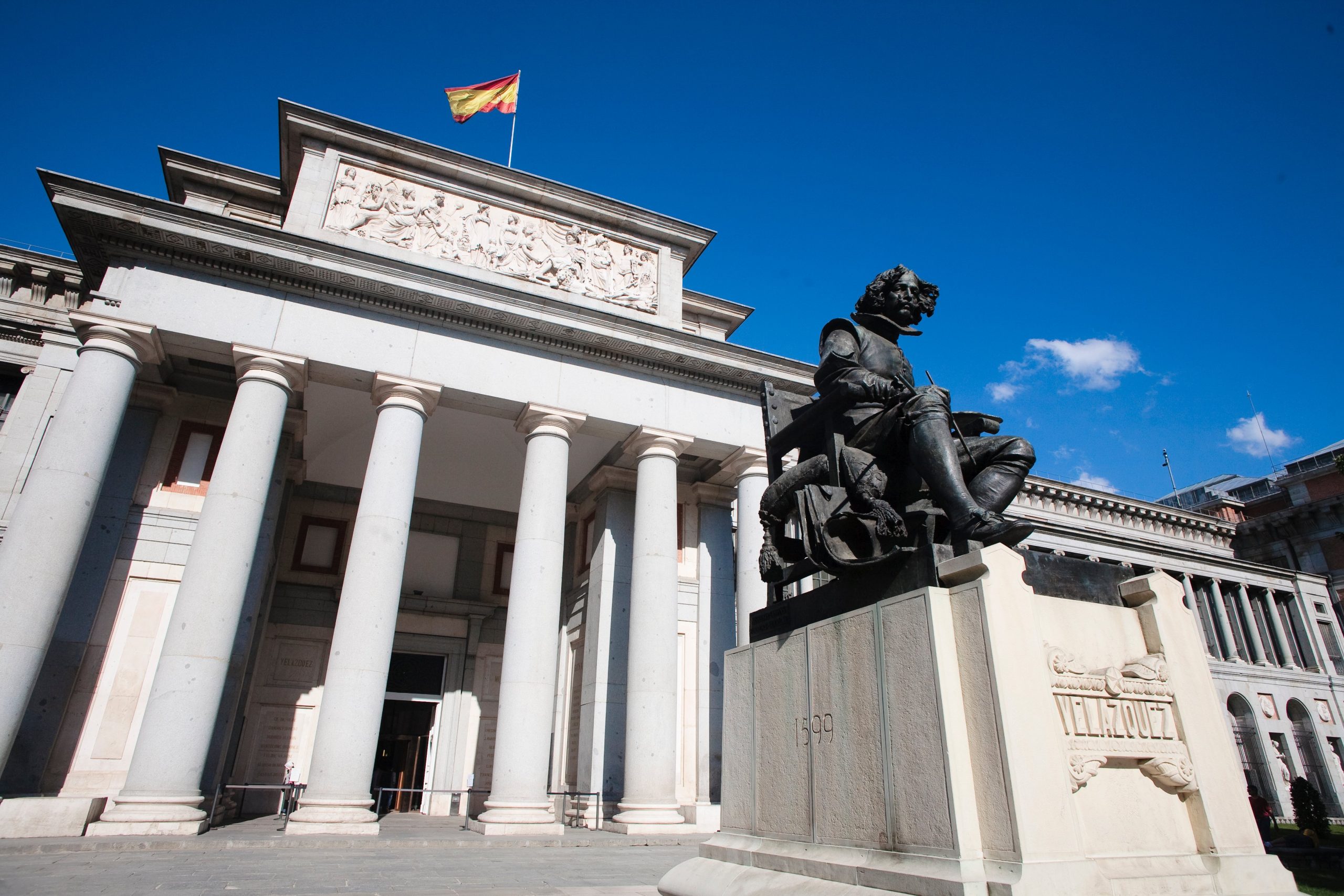 A photo of the exterior of Prado museum.