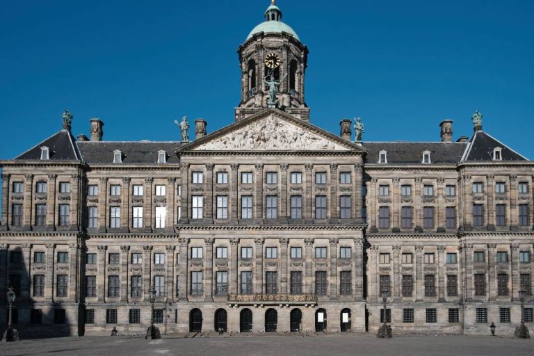 A photo of the Royal Palace of Amsterdam.