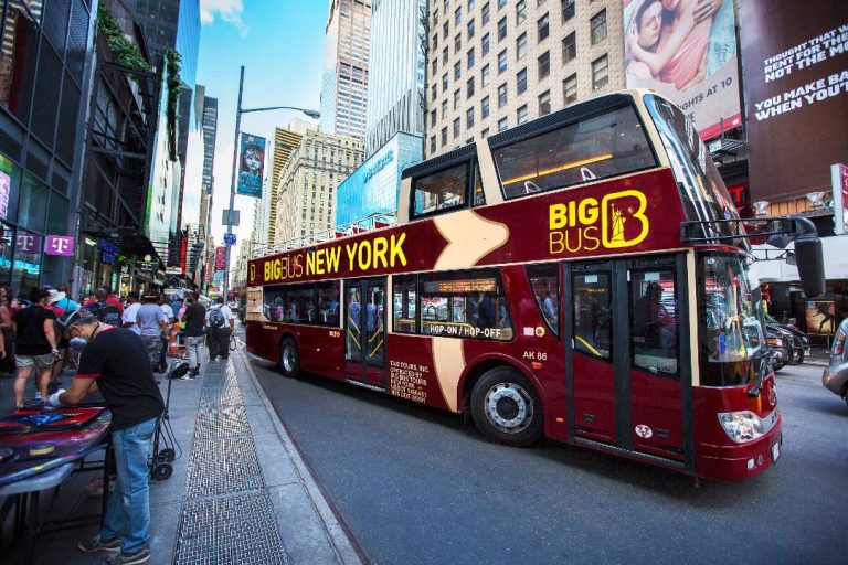 A photo showing a New York Open-Top Bus Tour.