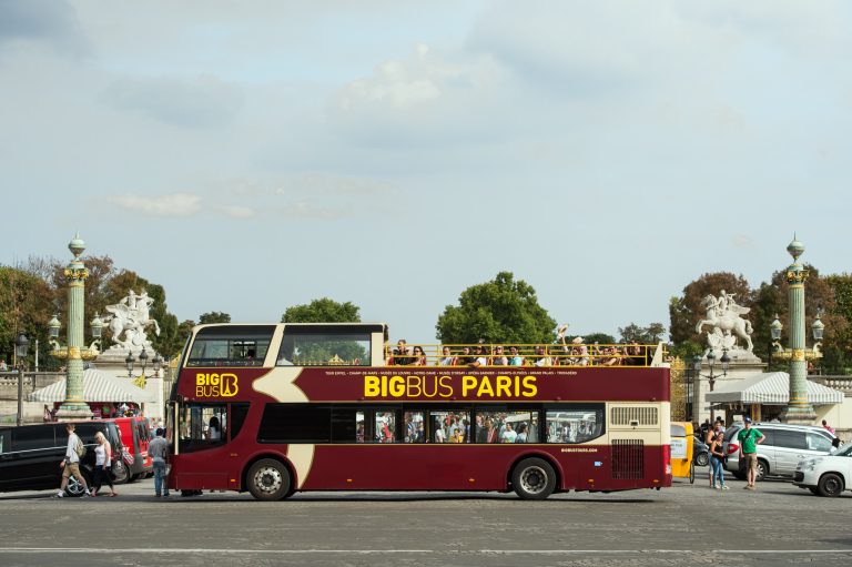 A photo of a Big Bus tour in Paris.